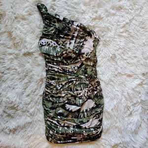 One strap camouflage dress